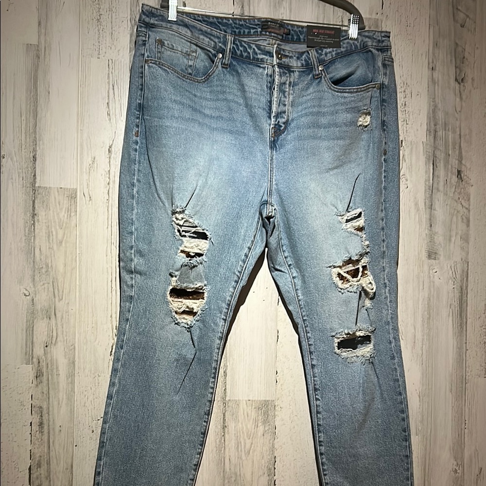 Torrid High Rise Distressed Jeans - Light Blue